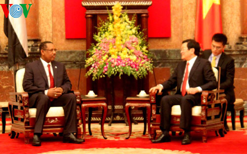 ທ່ານປະທານປະເທດ ເຈືອງເຕີນຊາງ ຕ້ອນຮັບປະທານສະພາແຫ່ງຊາດ Sudan